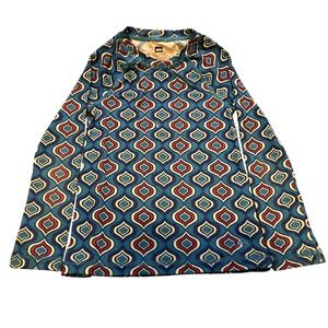 REI Shirt Boys Extra Extra Small Blue Red Geometric AOP Outdoors‎ Pullover
